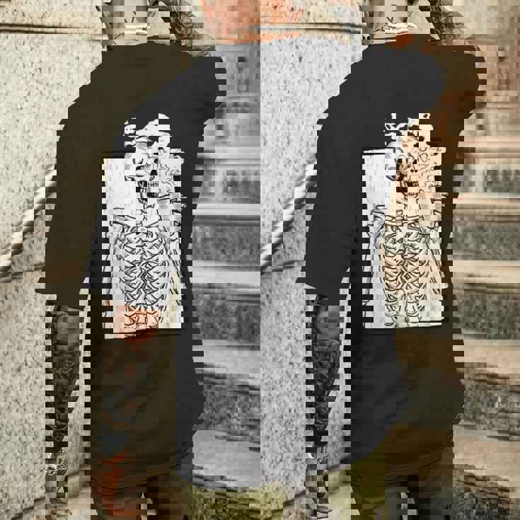 ハロウィーン コーヒー ドリンク スケルトン コーヒースカル メンズTシャツ バックプリント 彼への贈り物