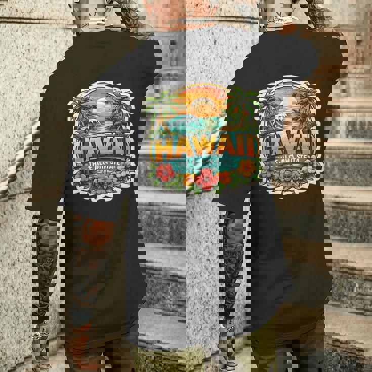 ハワイ アロハ州立大学 お土産 訪問者 記念品 ハワイアン 長袖tシャツ メンズTシャツ バックプリント 彼への贈り物