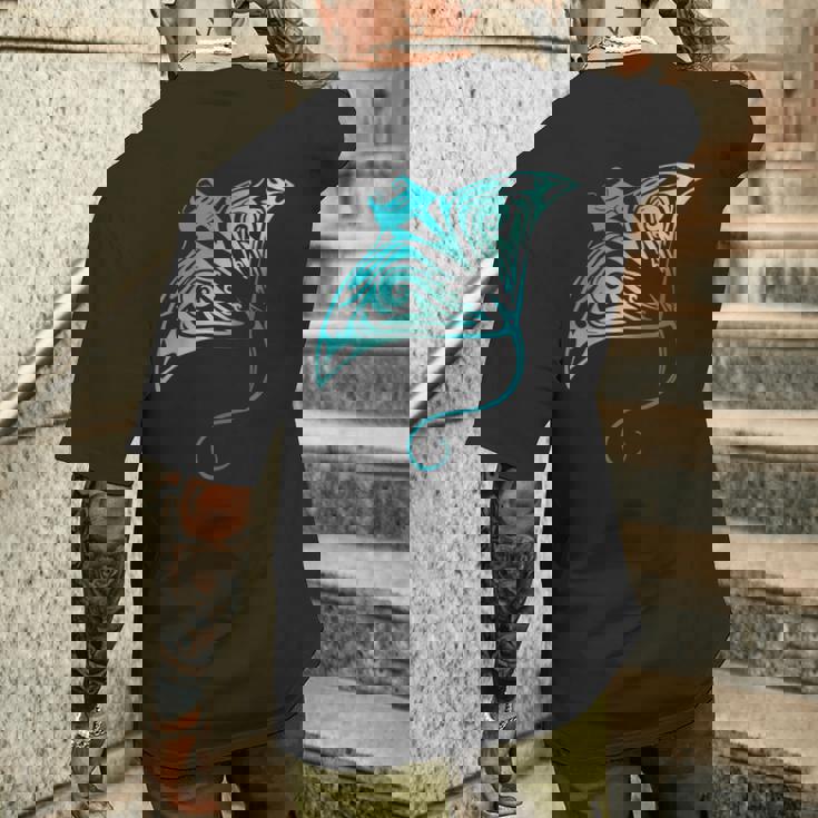 ハワイ トライバル マンタレイ ハワイアン シャツ サメの恋人 メンズTシャツ バックプリント 彼への贈り物