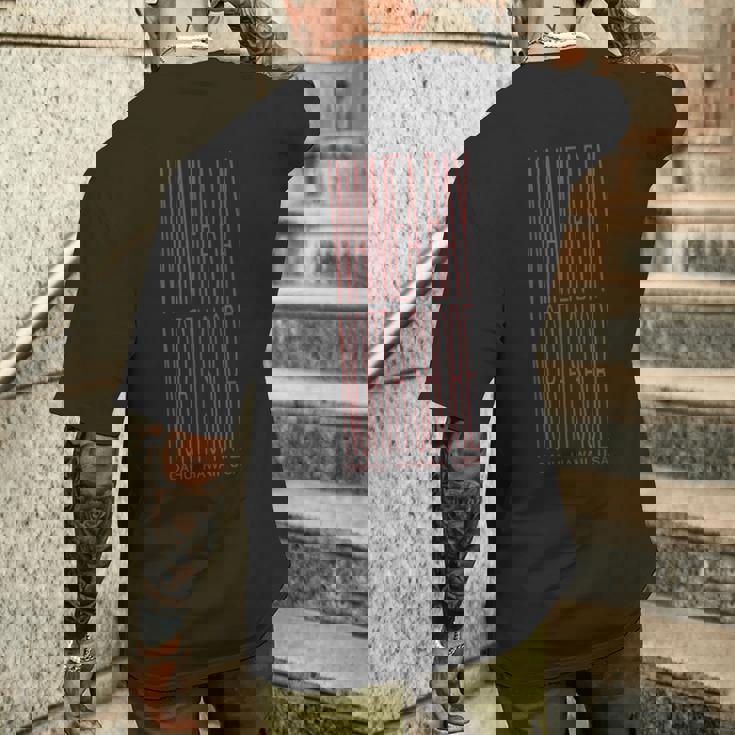 ハワイ ワイメアベイ ノースショア オアフ島 サーフィン メンズTシャツ バックプリント 彼への贈り物