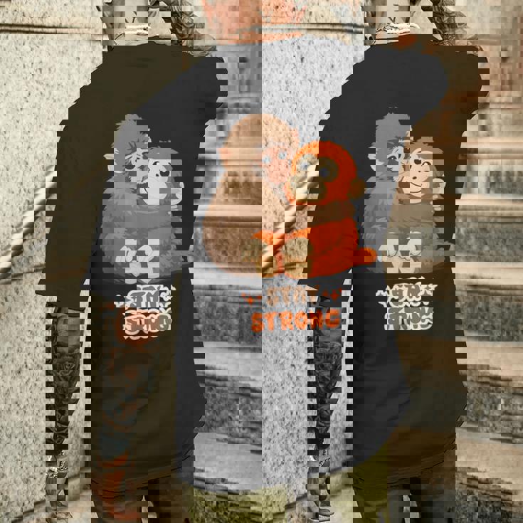 パンチパンチくん 寂しい動物園猿 メンズTシャツ バックプリント 彼への贈り物