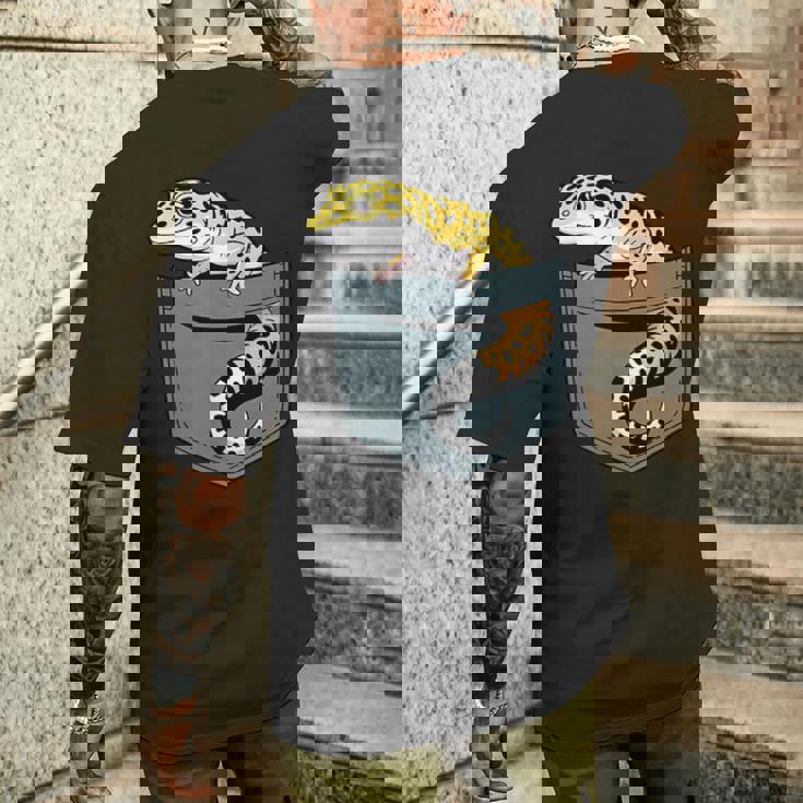 ヒョウ ヤモリ トカゲ 爬虫類 ヒョウ ヤモリ愛好家 メンズTシャツ バックプリント 彼への贈り物