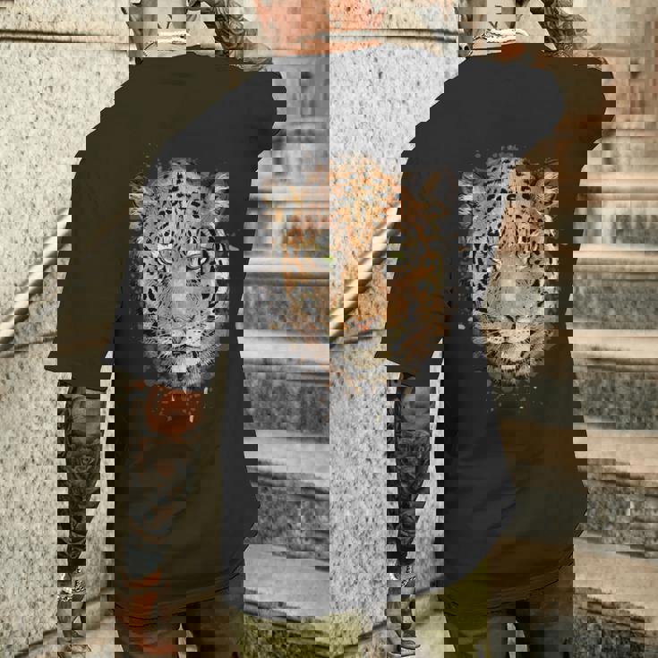 ヒョウ柄シャツ メンズ グラフィック レディース 動物愛好家 美的 メンズTシャツ バックプリント 彼への贈り物