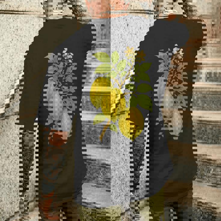 ビンテージ ボタニカル スターフルーツ 自然 アートプリント メンズTシャツ バックプリント 彼への贈り物