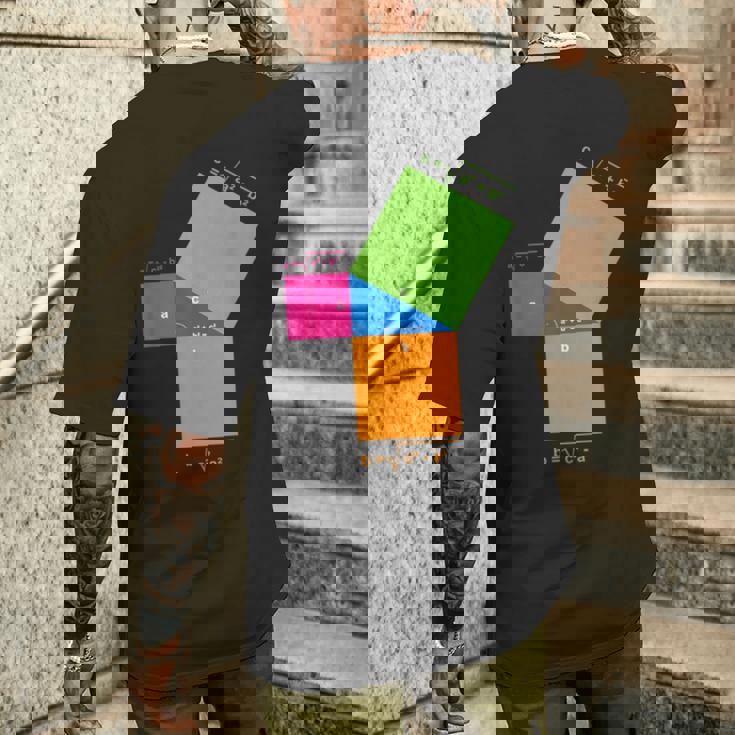 ピタゴラスの定理 教師と生徒のための数学の数式 メンズTシャツ バックプリント 彼への贈り物