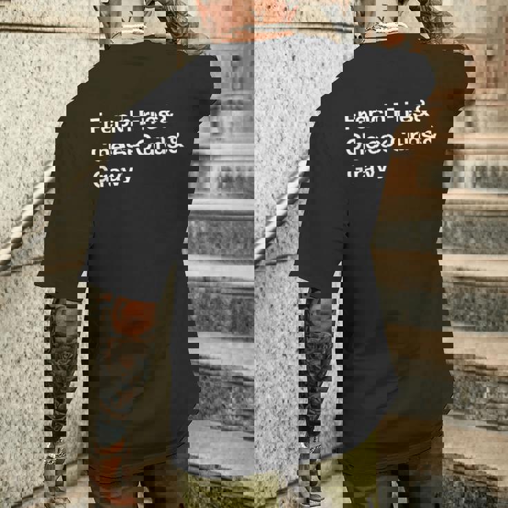 プーチンフライドポテト・チーズカード・グレービー メンズTシャツ バックプリント 彼への贈り物