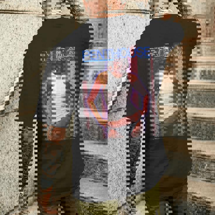 ペントハウスマガジン 1976年7月 ピンナップ ガール ヴィンテージ アメリカ国旗 メンズTシャツ バックプリント 彼への贈り物