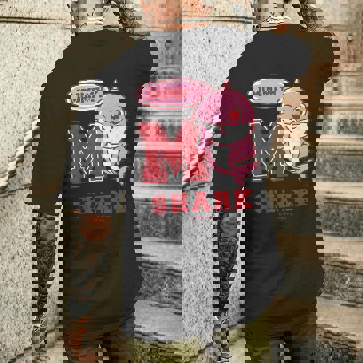 ママシャーク・レトロ・ベイシャーク・サメなかぞく・プレゼント・キッズ・メンズ・ウーマンズ メンズTシャツ バックプリント 彼への贈り物