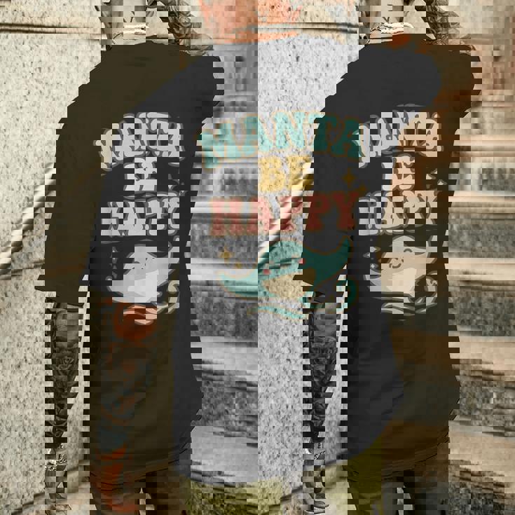 マンタ・ビ・ハッピー メンズTシャツ バックプリント 彼への贈り物