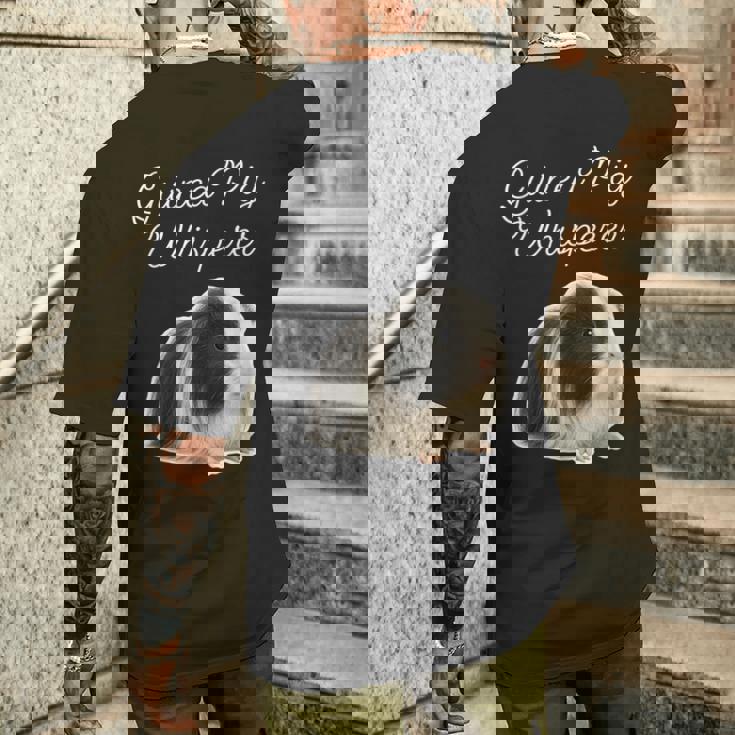 モルモットのささやき-ペルーのモルモット メンズTシャツ バックプリント 彼への贈り物