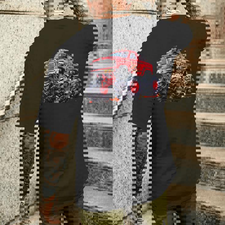 モンスタートラック 幼児用 キッズ レトロ ヴィンテージ モンスタートラック メンズTシャツ バックプリント 彼への贈り物