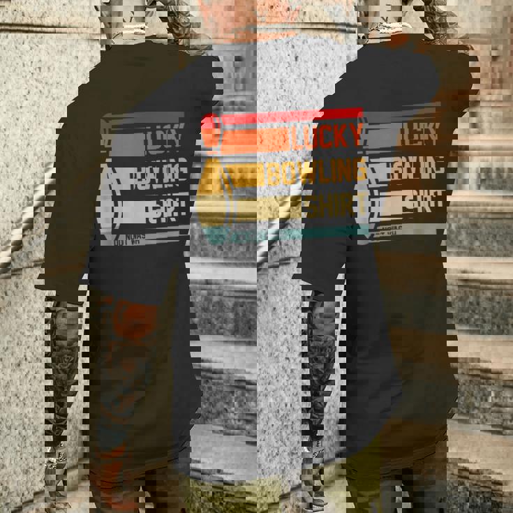 ラッキーボーリングシャツ おもしろボーリングトーナメントボウラーヴィンテージ メンズTシャツ バックプリント 彼への贈り物