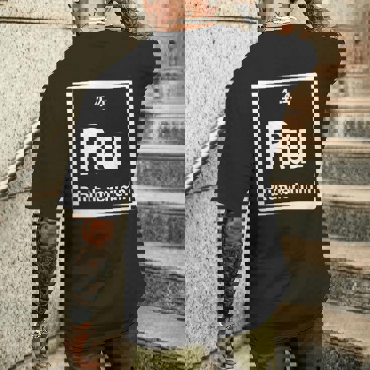 ルテニウム Ru 元素周期表 サイエンスギフト メンズTシャツ バックプリント 彼への贈り物