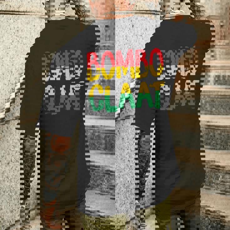 レゲエとジャマイカ Bombo Claat ラスタ ボンボクラット メンズTシャツ バックプリント 彼への贈り物