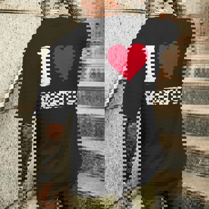 レッドハート I Love Mayu メンズTシャツ バックプリント 彼への贈り物