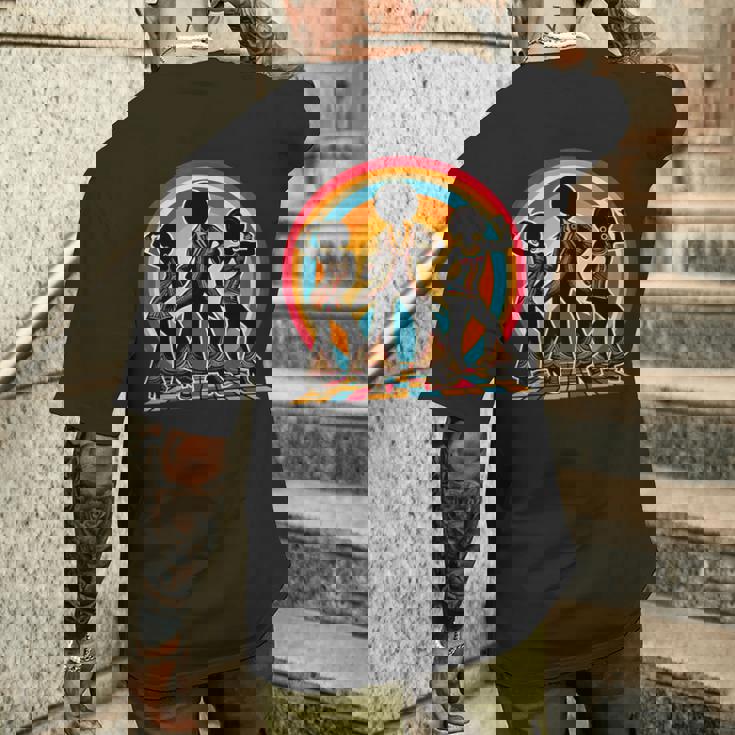 レトロ アフロ ソウル 音楽 グルーヴ ダンス ファンキー ディスコ メンズTシャツ バックプリント 彼への贈り物