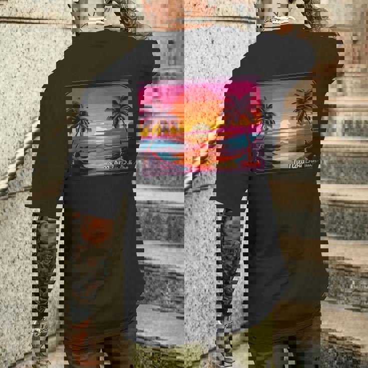 レトロ サンセット マリブビーチ メンズTシャツ バックプリント 彼への贈り物