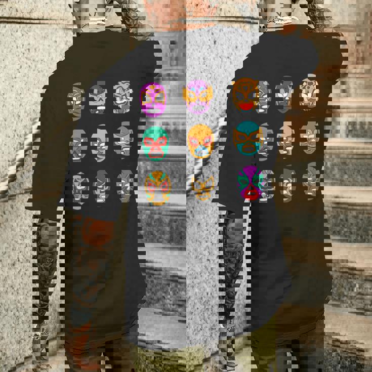 レトロ ルチャリブレ マスク オブ レジェンド レスリング 長袖tシャツ メンズTシャツ バックプリント 彼への贈り物