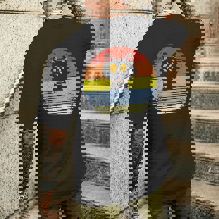 レトロ 猫 ヴィンテージ かわいい 子猫 ニャー キティ キティ メンズTシャツ バックプリント 彼への贈り物