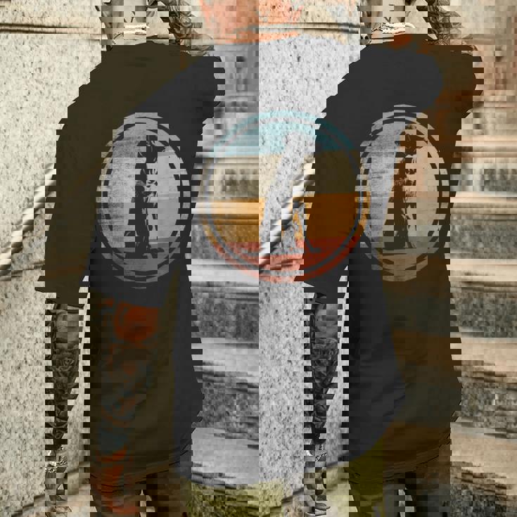 レトロなビンテージ デザインのワイマラナー犬 メンズTシャツ バックプリント 彼への贈り物