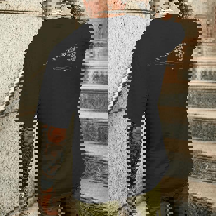 レトロなフライフィッシングフライロッド メンズTシャツ バックプリント 彼への贈り物