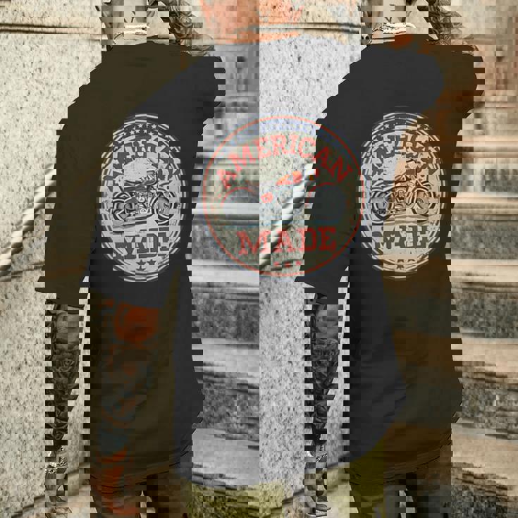 レトロヴィンテージガソリンスタンド アメリカ製 モーターバイクガレージ メンズTシャツ バックプリント 彼への贈り物