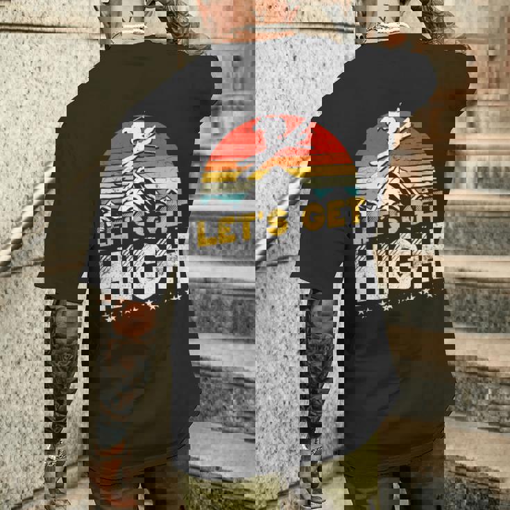 レトロヴィンテージスキー Let's Get High 長袖tシャツ メンズTシャツ バックプリント 彼への贈り物