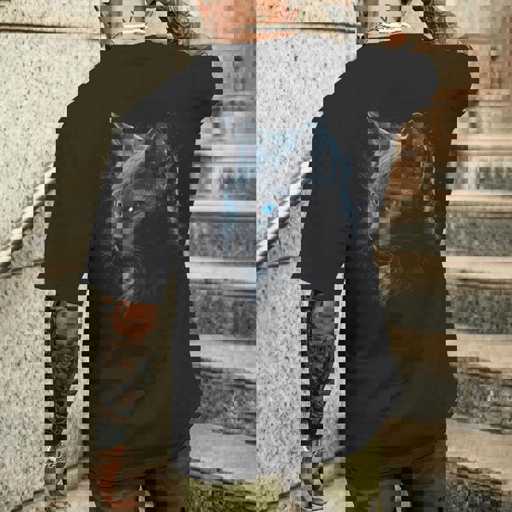 ロシアンブルーキャット メンズTシャツ バックプリント 彼への贈り物