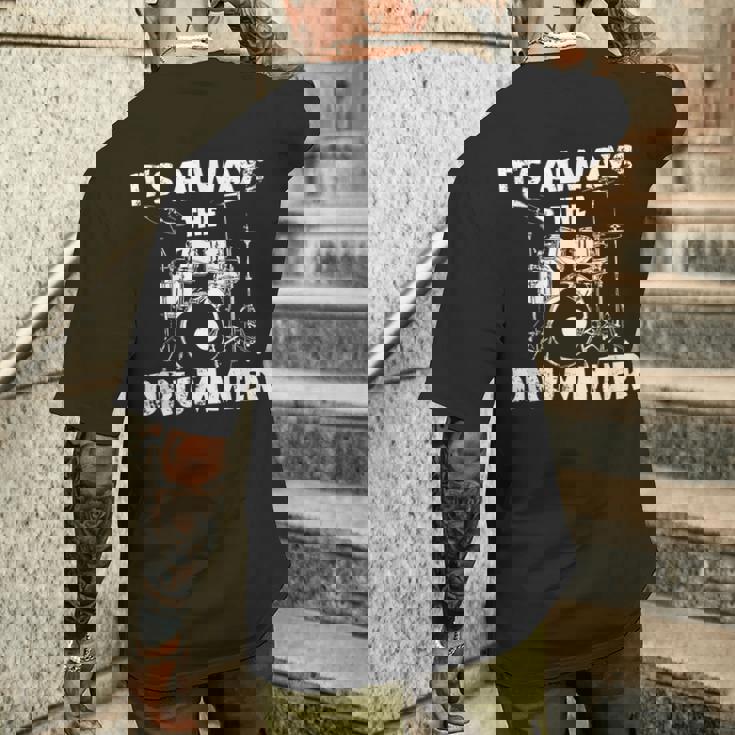 ロックミュージックドラマー メンズTシャツ バックプリント 彼への贈り物