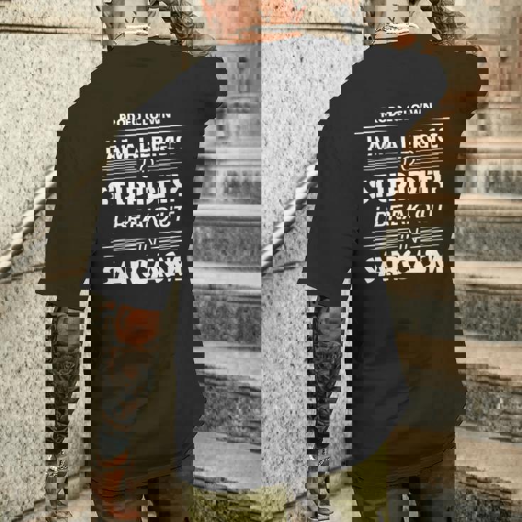 ロデオクラウン私は愚かさにアレルギーがある 長袖tシャツ メンズTシャツ バックプリント 彼への贈り物