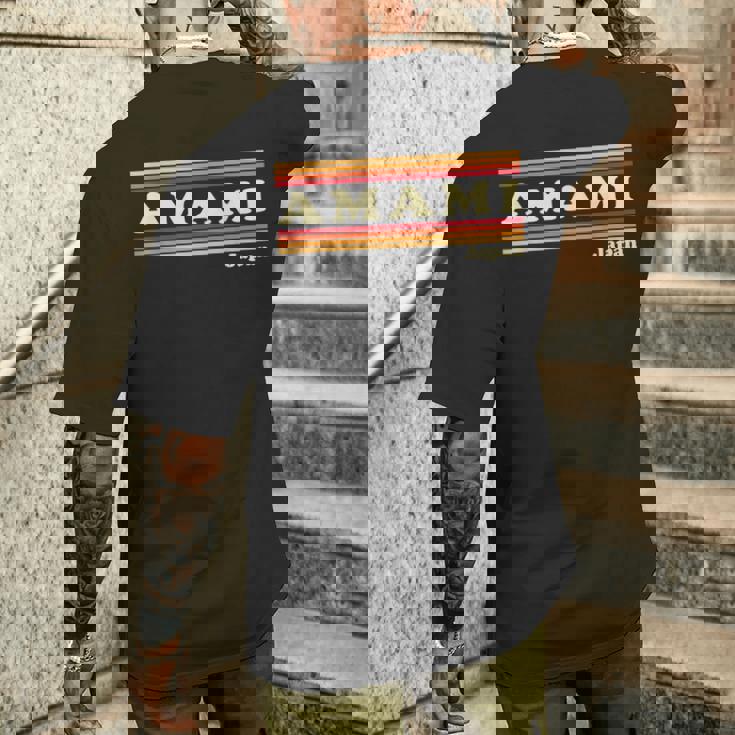 ヴィンテージ 80年代 奄美 日本 レトロ グラフィック メンズTシャツ バックプリント 彼への贈り物