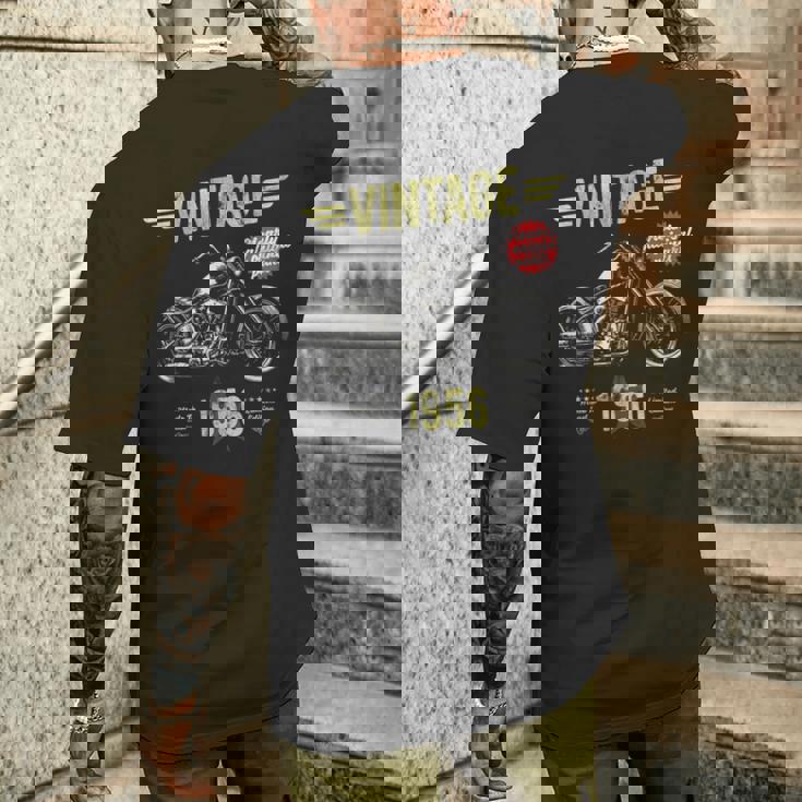 ヴィンテージ クラシック 誕生 1956 70歳の誕生日 レトロ バイク メンズTシャツ バックプリント 彼への贈り物