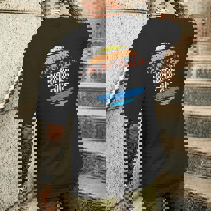 ヴィンテージ バートン オハイオ州サンセットお土産プリント メンズTシャツ バックプリント 彼への贈り物