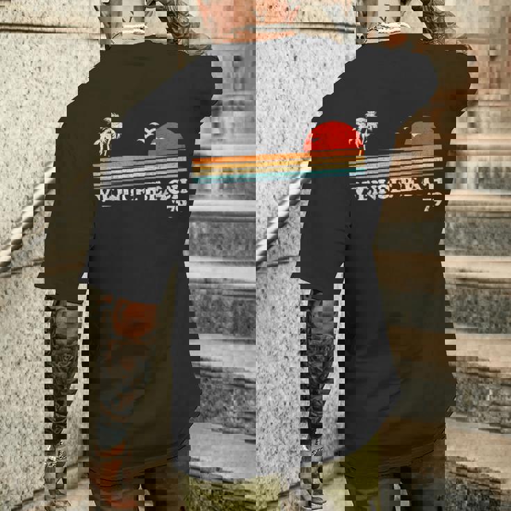 ヴィンテージ ベニス ビーチ カリフォルニア レトロ サンセット サーフィン 70年代のギフト メンズTシャツ バックプリント 彼への贈り物