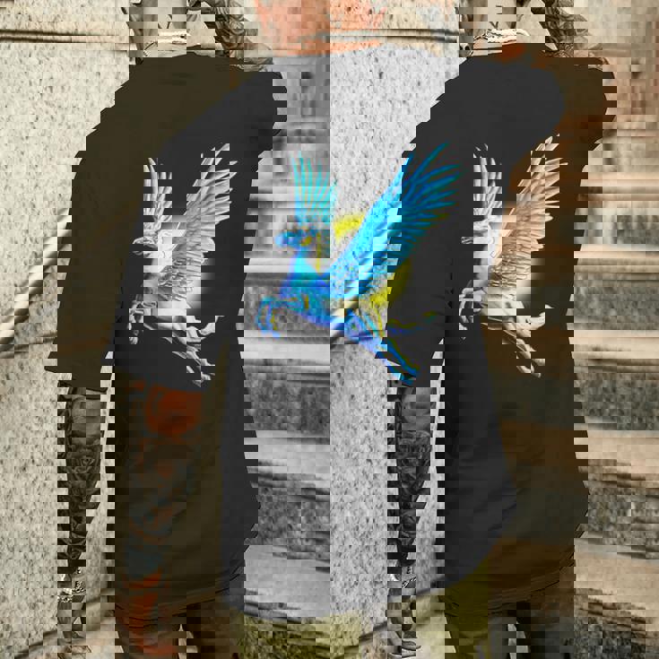 ヴィンテージ ペガサス 神話 ギリシャ空飛ぶ馬 神話 メンズTシャツ バックプリント 彼への贈り物