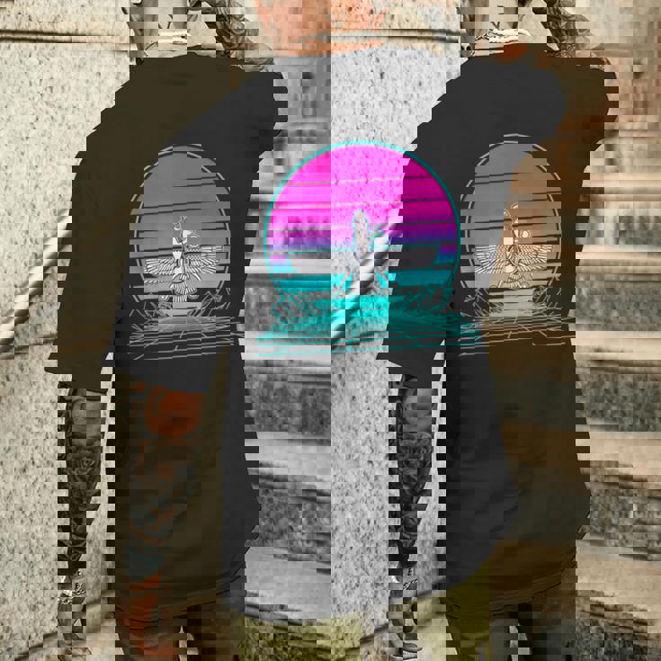 ヴィンテージ レトロ サンセット アヌンナキ メンズTシャツ バックプリント 彼への贈り物