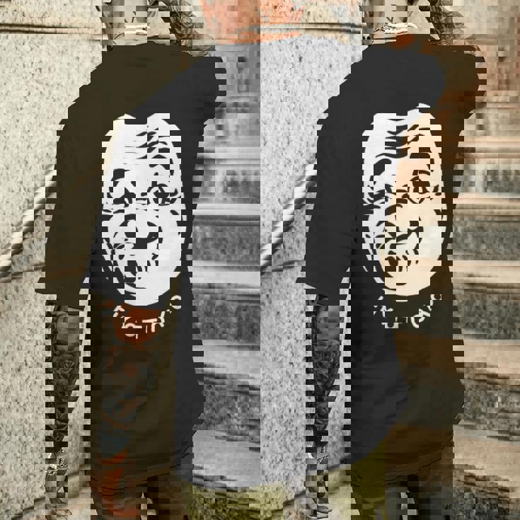 伝統的な日本のマスク、ひょっとこ様式デザイン。 メンズTシャツ バックプリント 彼への贈り物