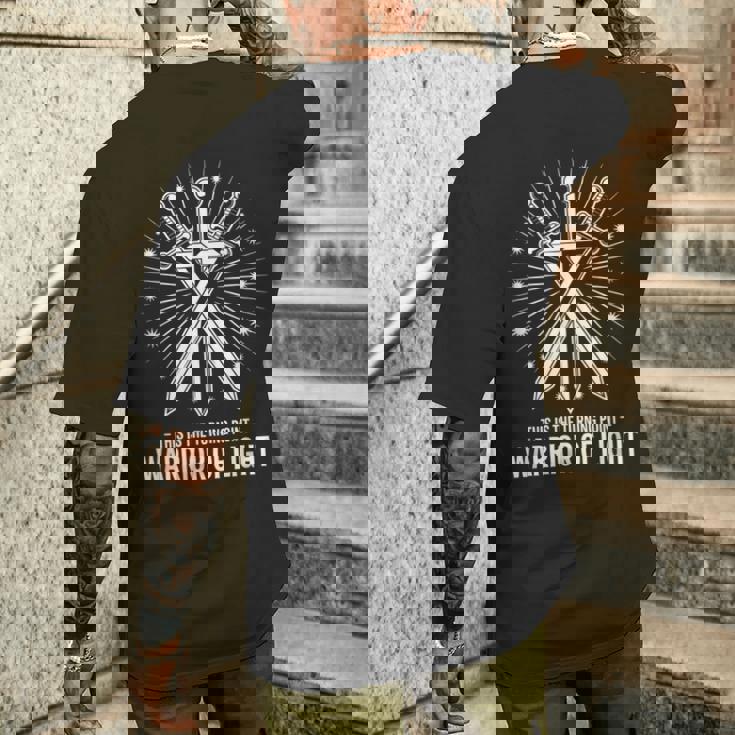 光の戦士 Warrior Of Light This Is The Turning Point 交差する剣 メンズTシャツ バックプリント 彼への贈り物