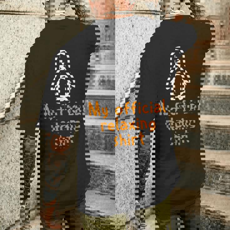 公式ペンギンリラックスタイムジョークミニマル癒し メンズTシャツ バックプリント 彼への贈り物