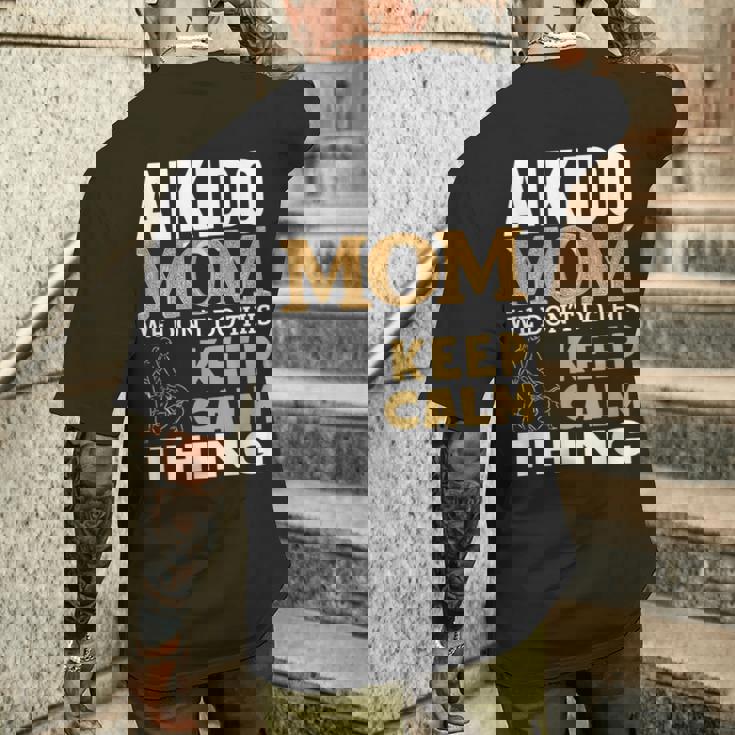 合気道 ママ 引用 面白い 合気道 メンズTシャツ バックプリント 彼への贈り物