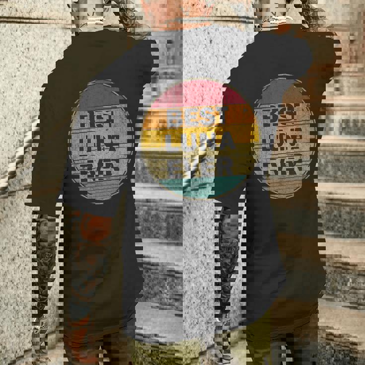 名前入り Luna I Love Luna レトロ ビンテージスタイル メンズTシャツ バックプリント 彼への贈り物