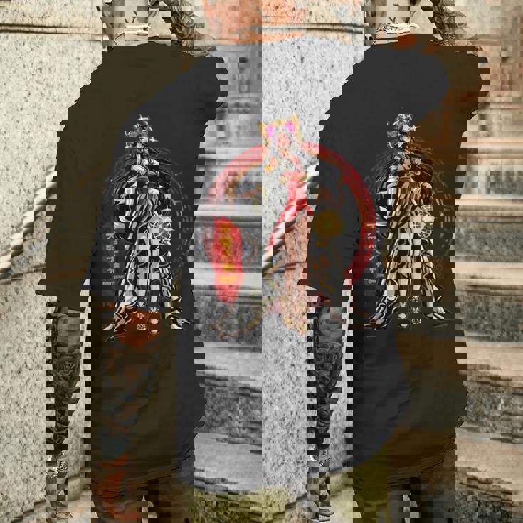 天照大神 太陽 女神 古代日本神話 神 メンズTシャツ バックプリント 彼への贈り物