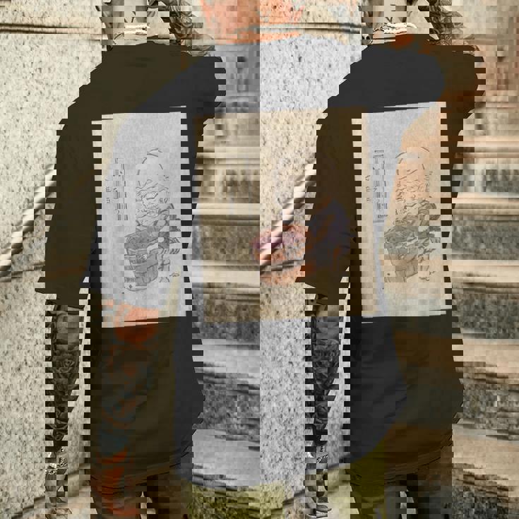 小豆洗い【日本の妖怪シリーズ】 メンズTシャツ バックプリント 彼への贈り物