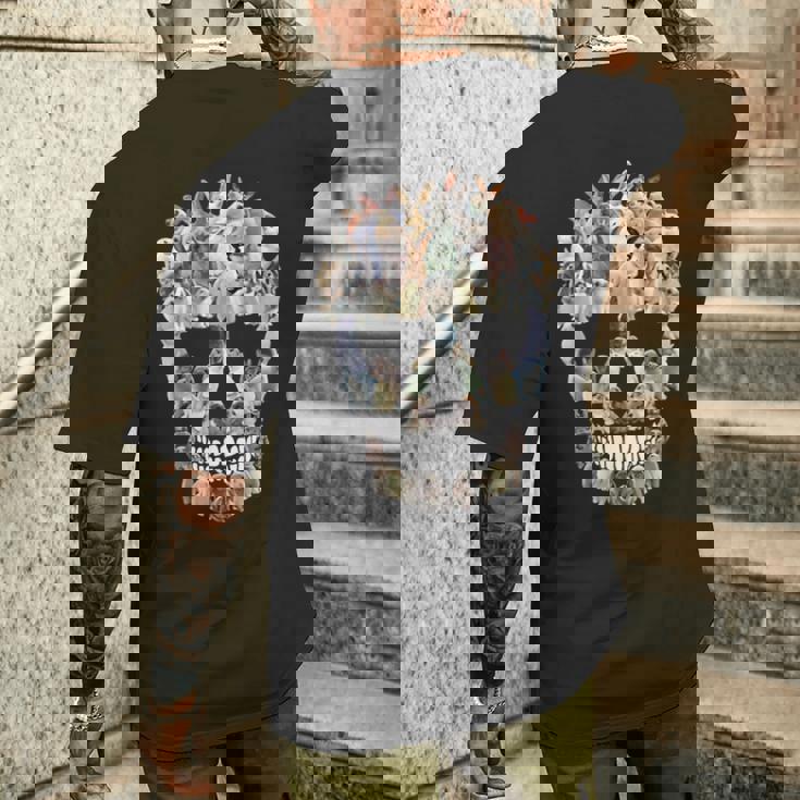 怖い スカル バニー ウサギ ホラー ハロウィン メンズTシャツ バックプリント 彼への贈り物