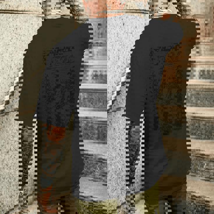 恐竜に乗る楽しいイエス メンズTシャツ バックプリント 彼への贈り物