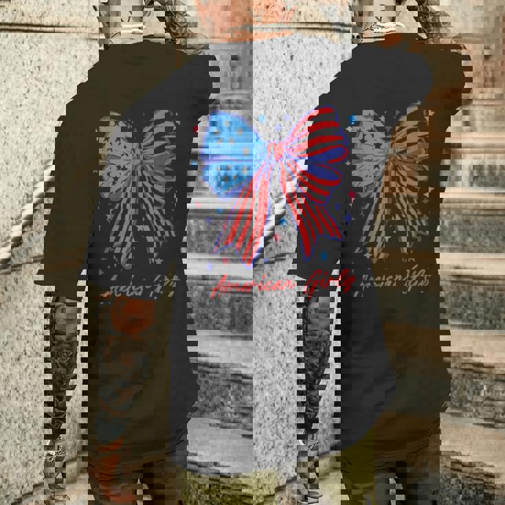 愛国的な弓 アメリカンガーリーシャツ 星条旗アート メンズTシャツ バックプリント 彼への贈り物