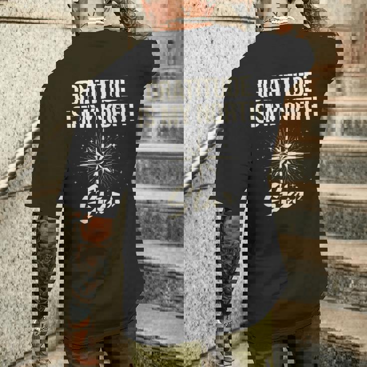 感謝の気持ち 私の北極星 天体観測 宇宙研究 メンズTシャツ バックプリント 彼への贈り物