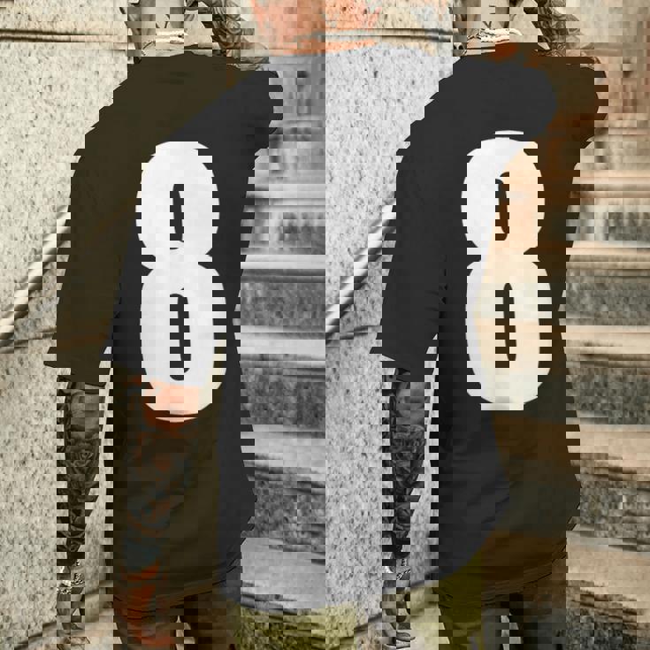 数字 8 数字 8 プレーン 白 数字 メンズTシャツ バックプリント 彼への贈り物