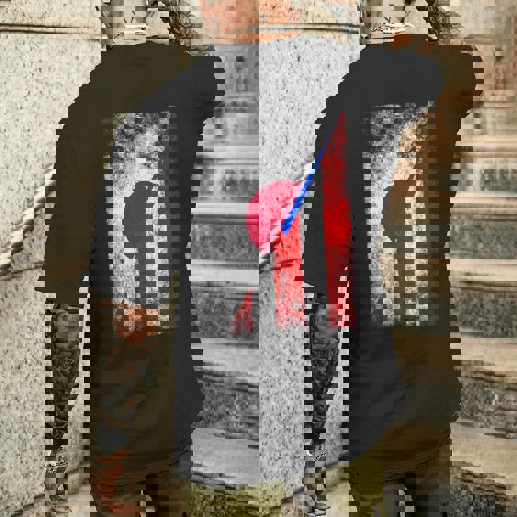 日本&プエルトリコの旗 日本のプエルトリコ。 メンズTシャツ バックプリント 彼への贈り物