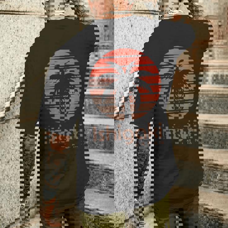 日本 石垣 メンズTシャツ バックプリント 彼への贈り物